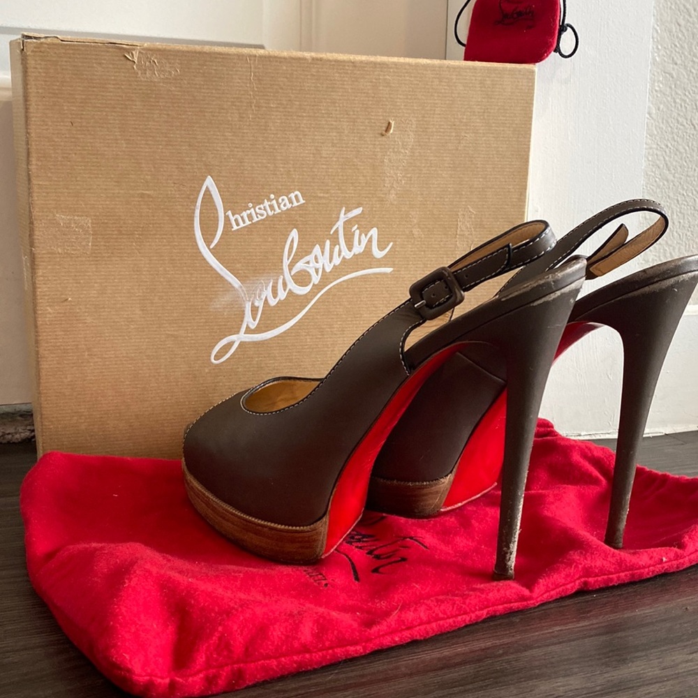 Christian Louboutin Peep Toe Slingback Pump